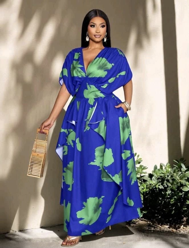 Blue & Green Maxi Dress